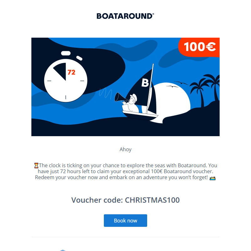 Your 100€ Voucher is sailing away! _