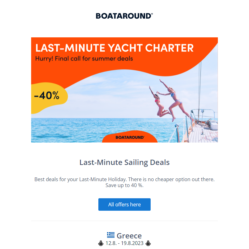 Last-Minute Sailing Deals __