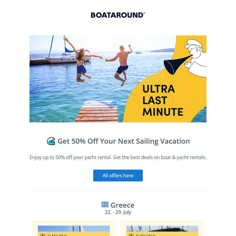 _  Get 50% Off Your Next Sailing Vacation