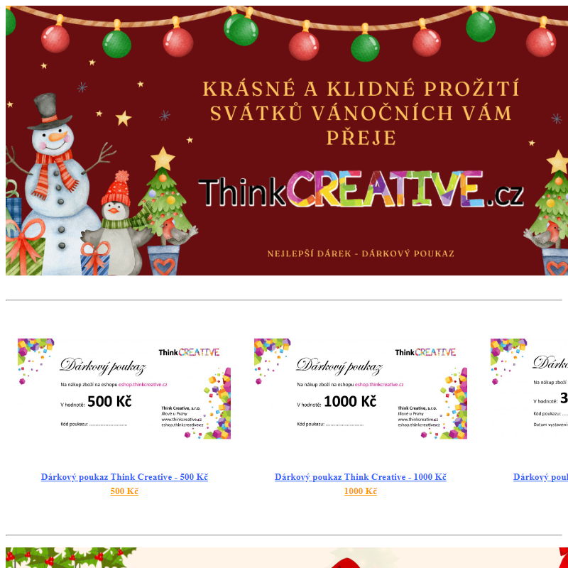 Vánoční přání a dárek od Think Creative