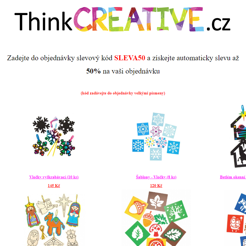 Totální výprodej skladu Think Creative - SLEVA 50%