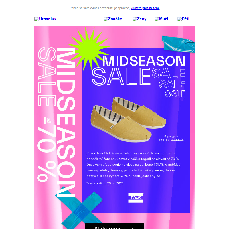 Mid Season Sale TOMS nabízí až 70 % slevy!