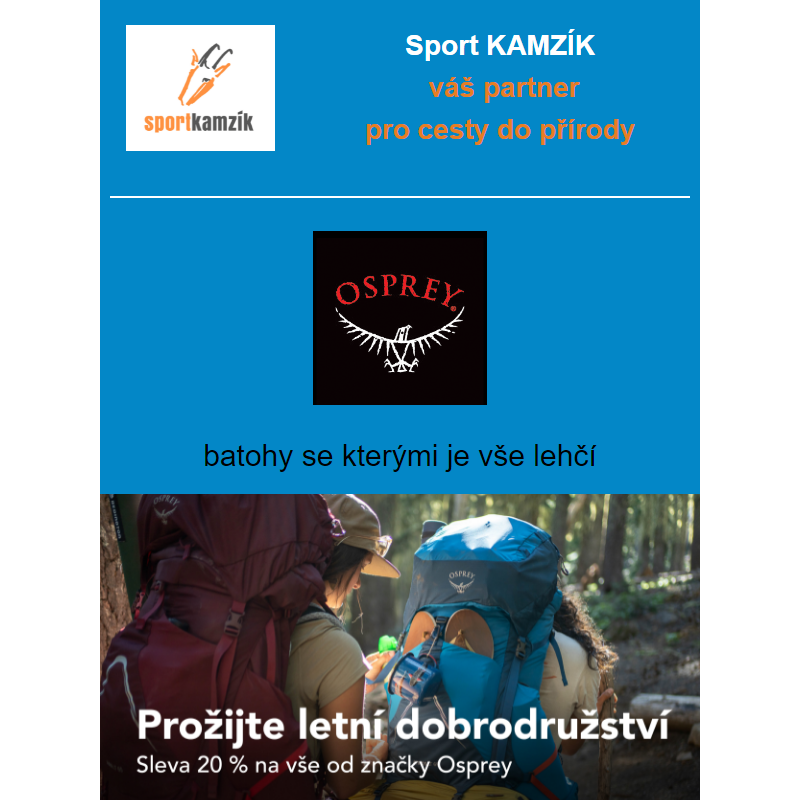 Batohy OSPREY v AKCI - Sport KAMZÍK