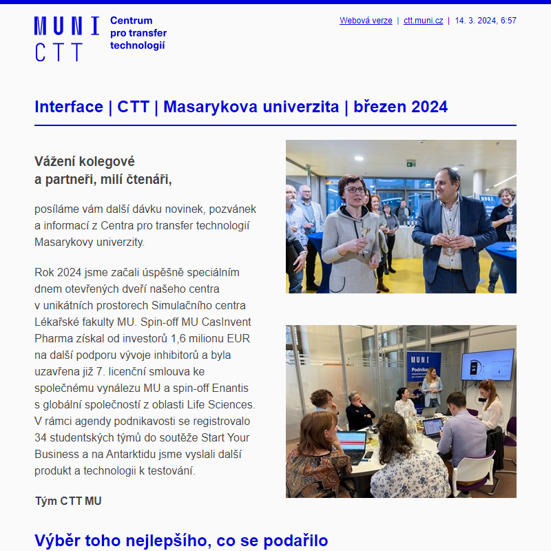 Novinky z CTT MU: investice 1,6 mil EUR, speciální TT DAY a další zajímavosti
