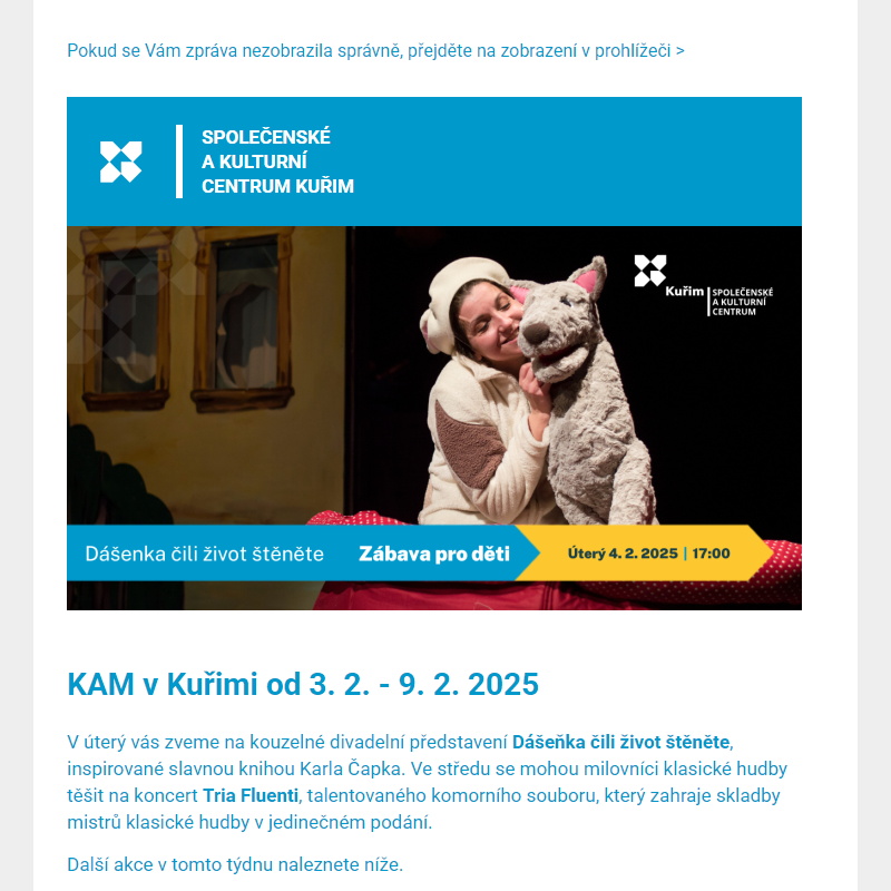 [Newsletter] KAM v Kuřimi od 3. 2. - 9. 2. 2025