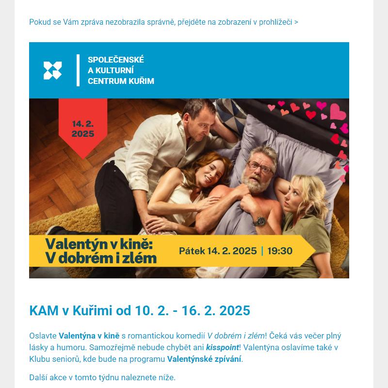 [Newsletter] KAM v Kuřimi od 10. 2. - 16. 2. 2025