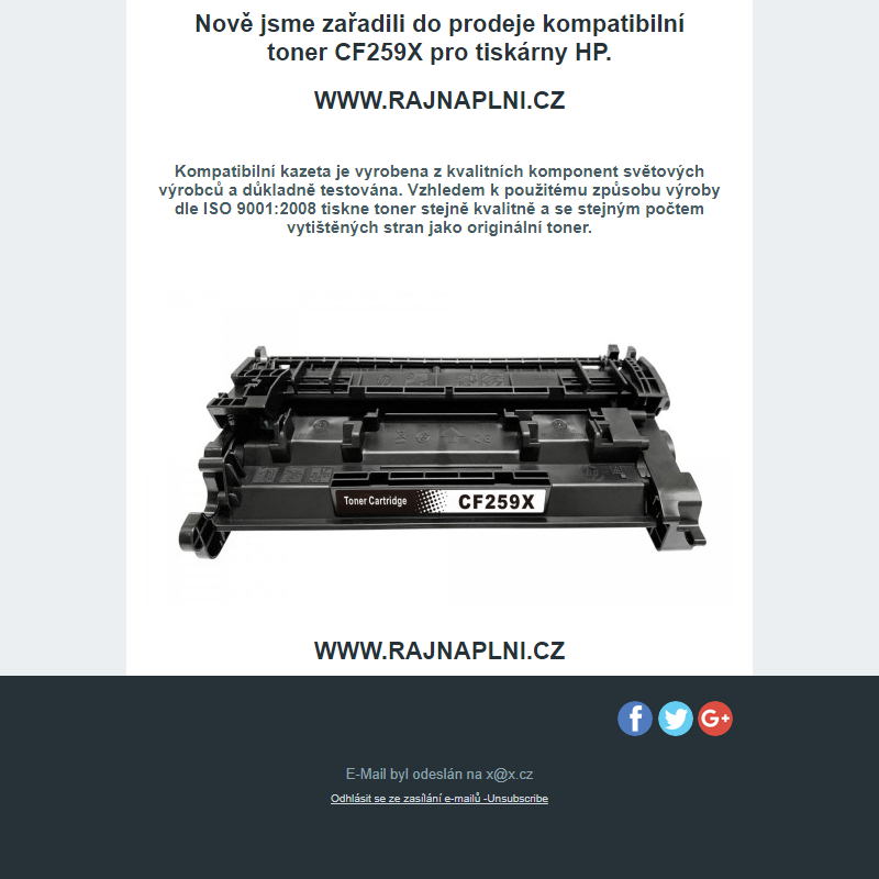 Novinka v eshopu - toner CF259X pro tiskárny HP