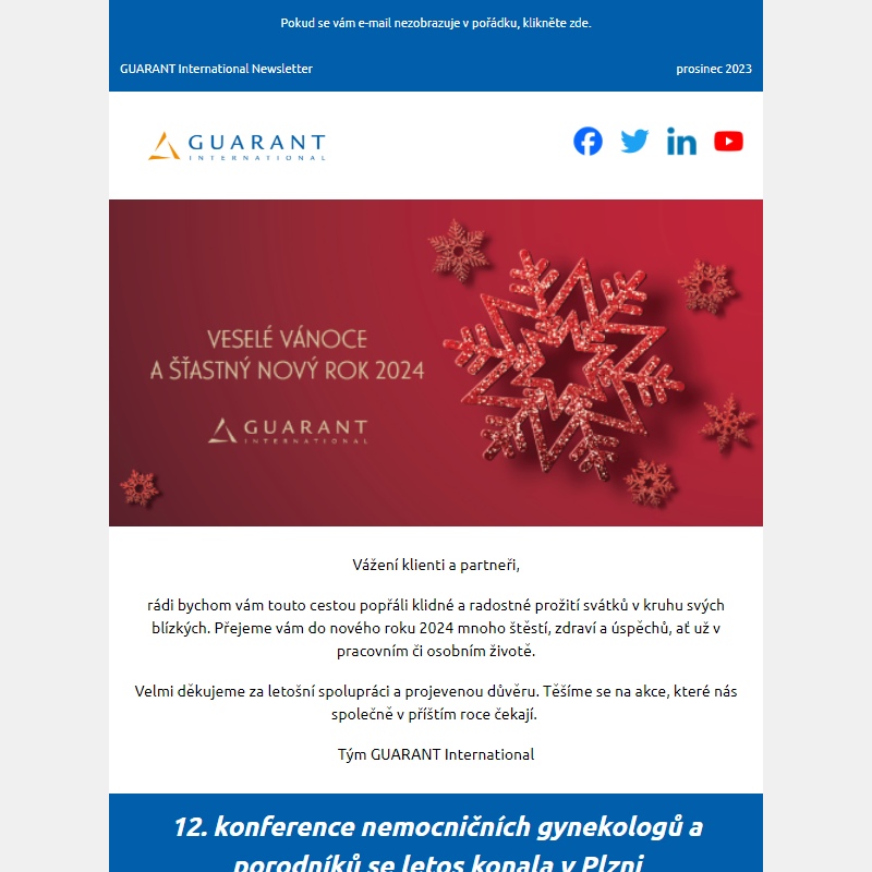 Veselé Vánoce přeje GUARANT International