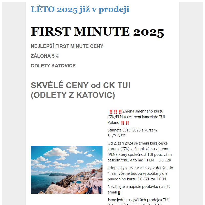 LÉTO 2025 ZMĚNA KURZU