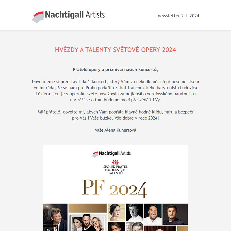 Nachtigall Artists newsletter - 2. 1. 2024