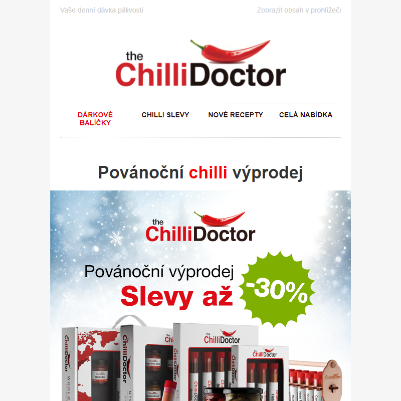 Povánoční chilli výprodej - Vyberte si z našich chilli specialit se slevami až 30 %.