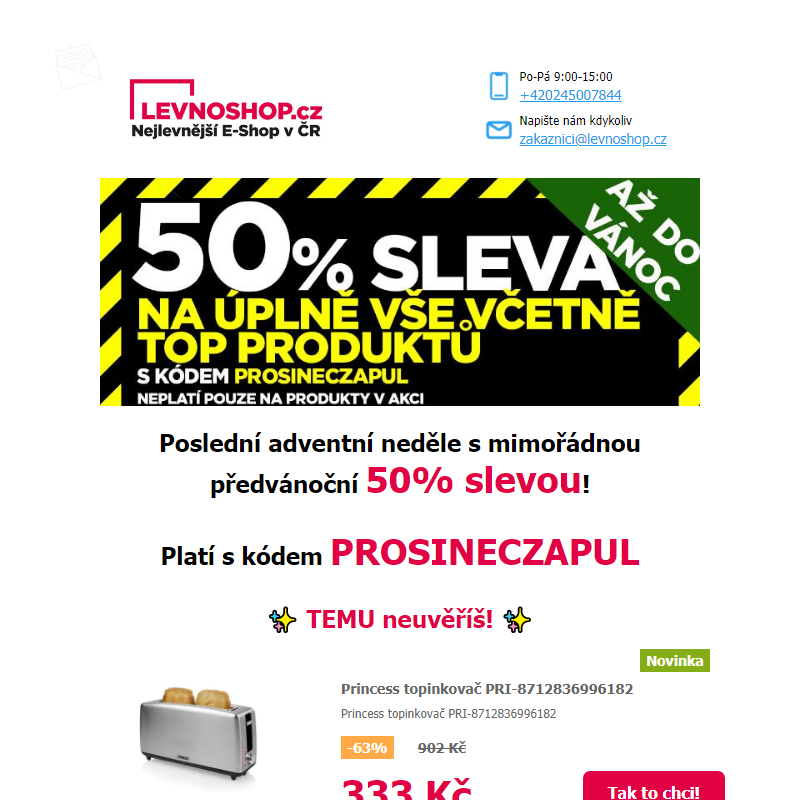 Zahřejte se olejovým radiátorem za 444 Kč nebo topným panelem za 1 499 Kč! Poslední adventní neděle s 50% slevou na VŠECHNO!