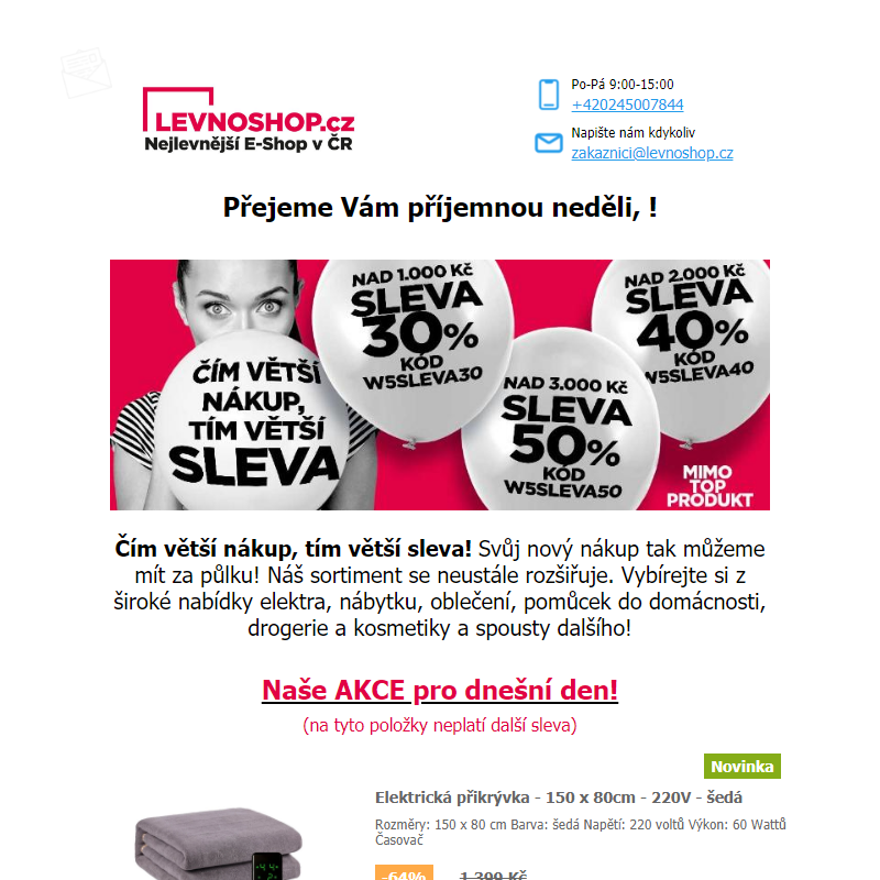 Čím větší nákup, tím větší sleva! Chytrý nákup za půlku! Ještě dnes platí 55% extra sleva na všechen nábytek a koberce!