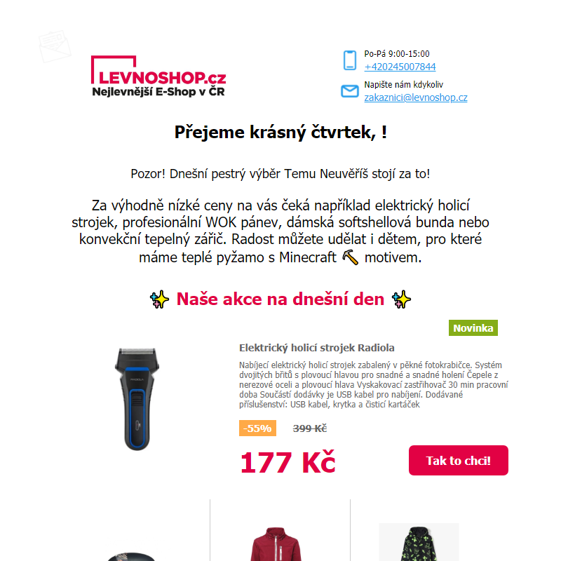 TEMU neuvěříš! _ Elektrický holicí strojek za 177 Kč nebo dětské Minecraft pyžamo za 144 Kč!