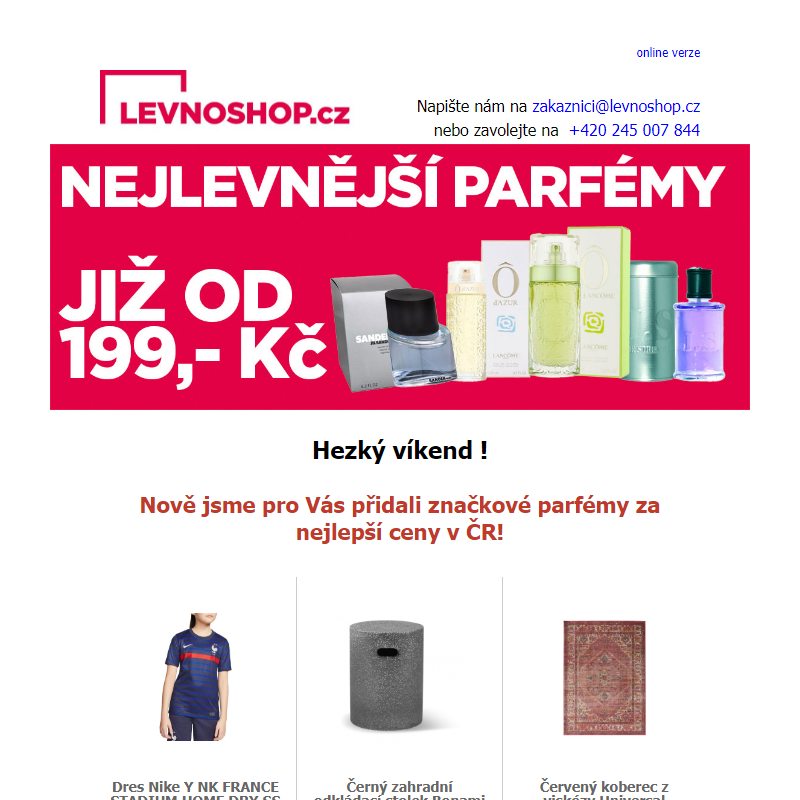 Nejlevnější značkové parfémy na levnoshop.cz! Tady je LEVNO!