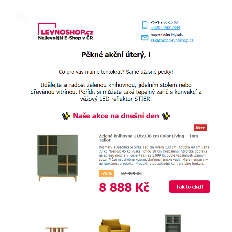 Užijte si úterý s tepelným zářičem s konvekcí za 999 Kč nebo pracovním LED světlem za 999 Kč!