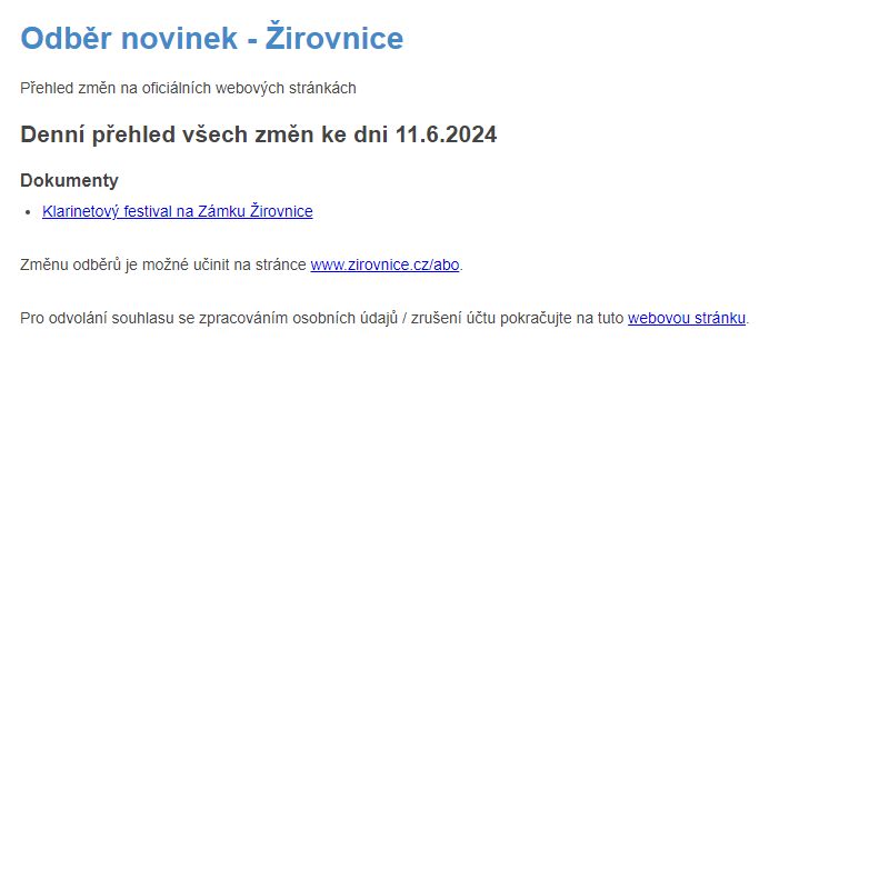 Odběr novinek ze dne 11.6.2024