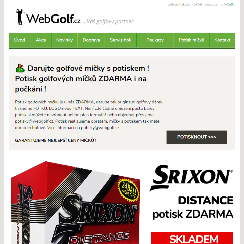 Potisk golfových míčků ZDARMA _ Tiskneme logo _ fotku _ nebo text _