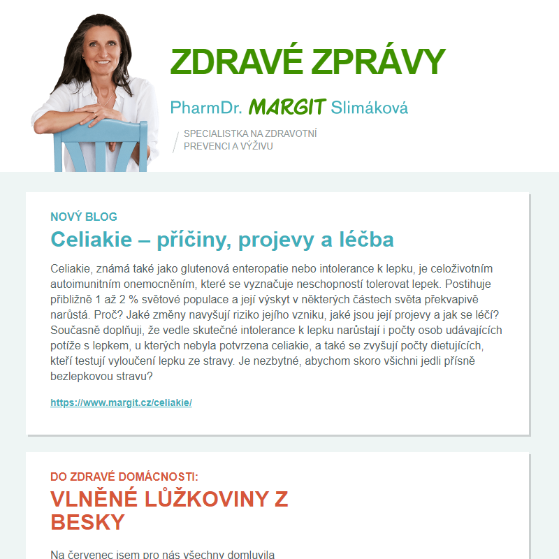 Zdravé zprávy / Celiakie – příčiny, projevy a léčba