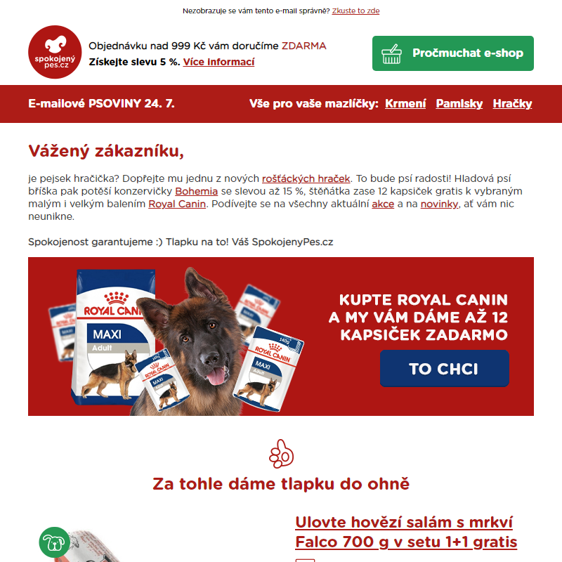 Chcete kapsičky gratis k vybranému krmivu Royal Canin?