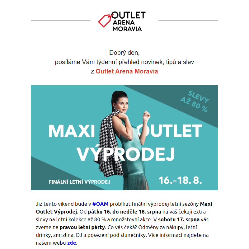 Maxi Outlet Výprodej 16. – 18. srpna