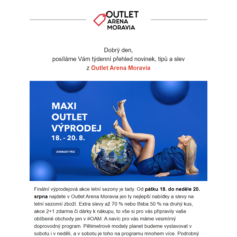 Maxi Outlet Výprodej na vás čeká již od 18.8 v #OAM