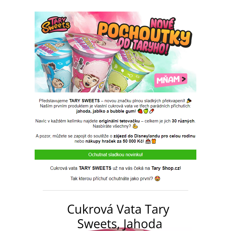 Taryho cukrová vata je tady! ___ Sbírej tetovačky a vyhraj mega ceny