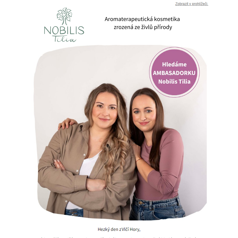 Milujete Nobilis Tilia? Staňte se naší ambasadorkou! _