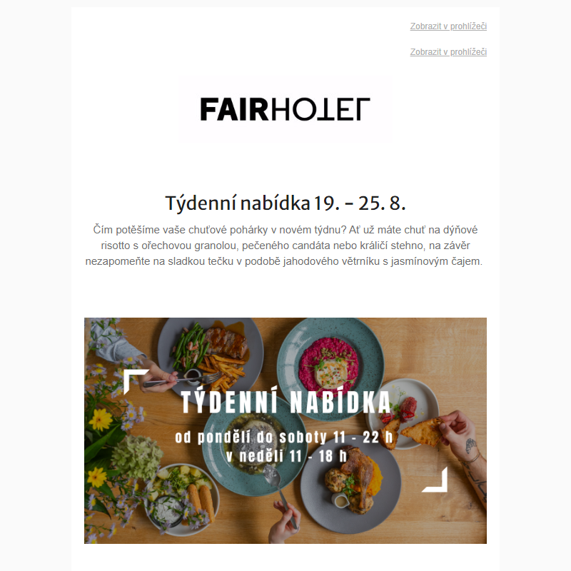 FAIRCAFE Týdenní nabídka