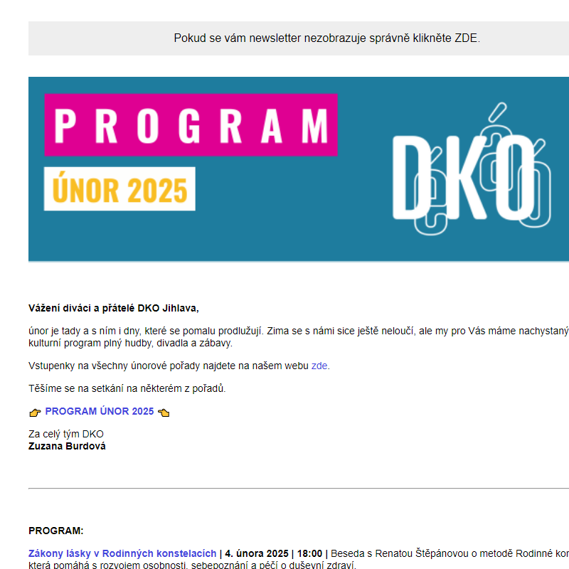 PROGRAM - ÚNOR 2025