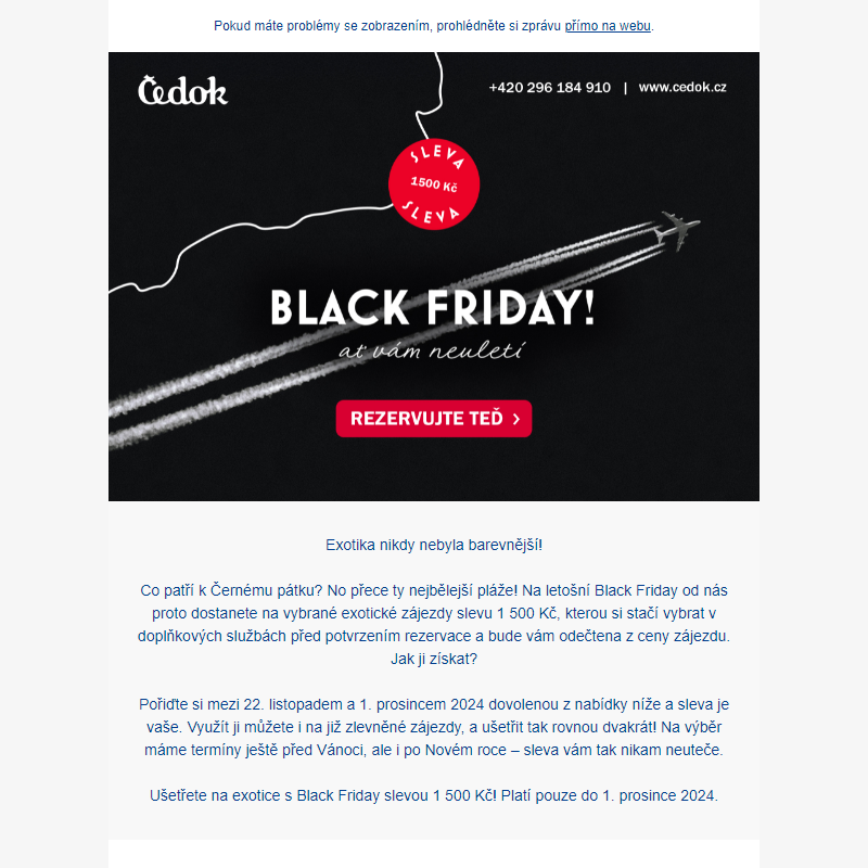 1 500 Kč na exotiku s BLACK FRIDAY _