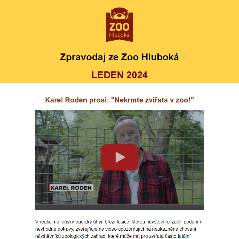 Zpravodaj ze Zoo Hluboká
