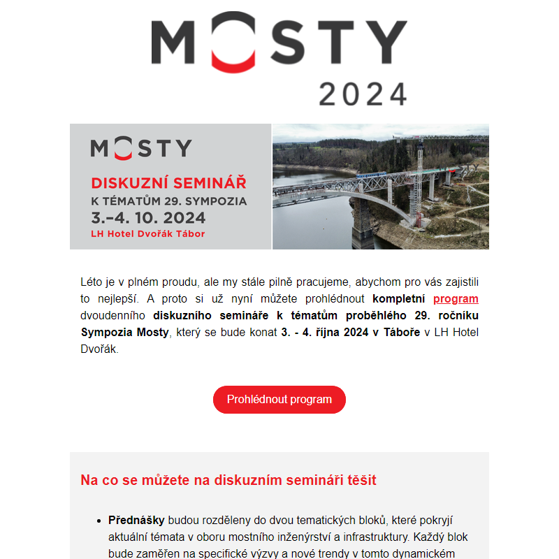 Diskuzní seminář k Sympoziu Mosty 2024 láká na svůj program