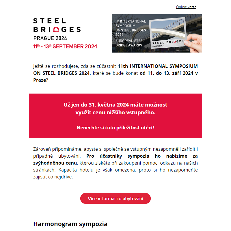 Sympozium Steel Bridges: Zvýhodněné vstupné už jen do konce května
