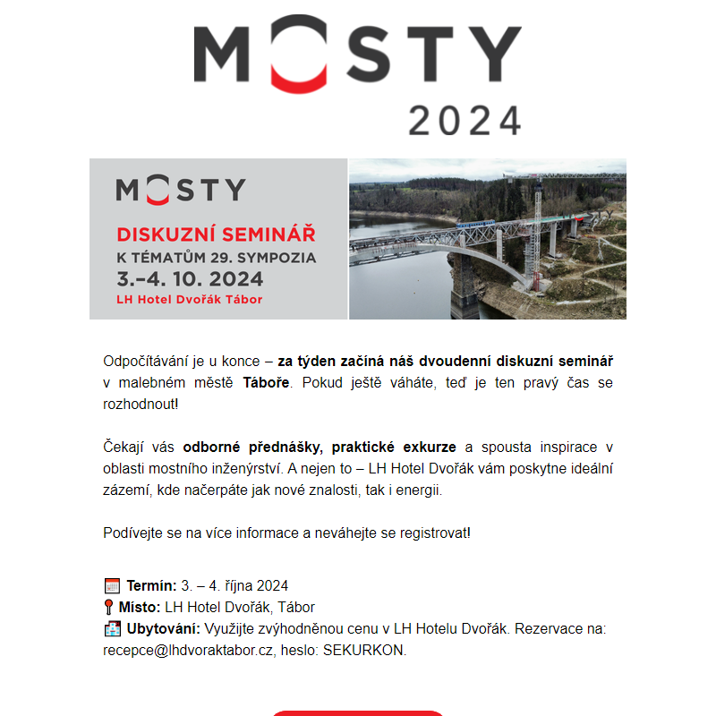 Týden do diskuzního semináře Mosty – máte své místo?