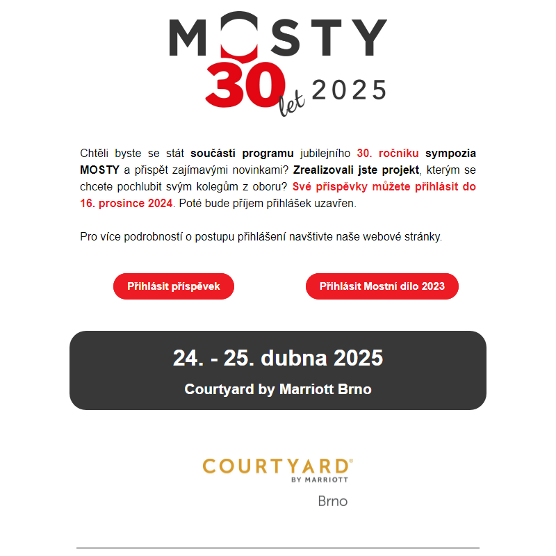 Sympozium MOSTY 2025: Buďte součástí programu jubilejního ročníku