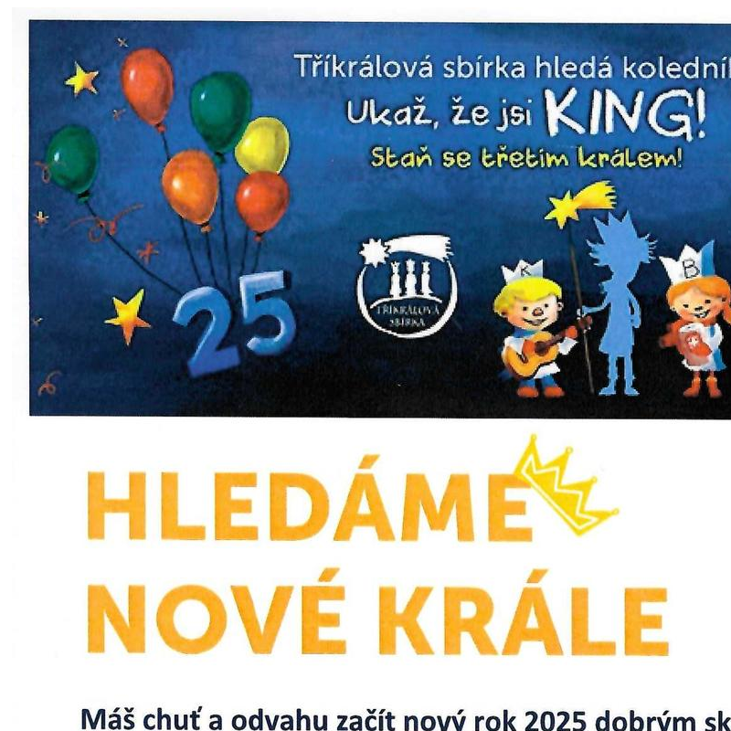 Hledáme nové Krále - Tříkrálová sbírka 2025