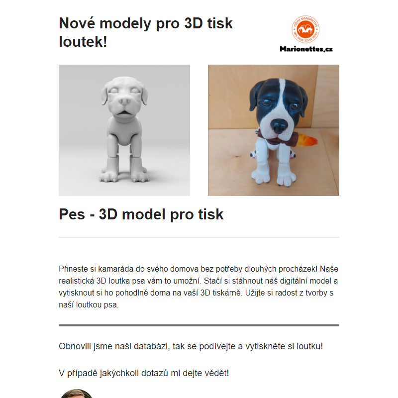 34. týden - K dispozici jsou nové loutky pro 3D tisk _