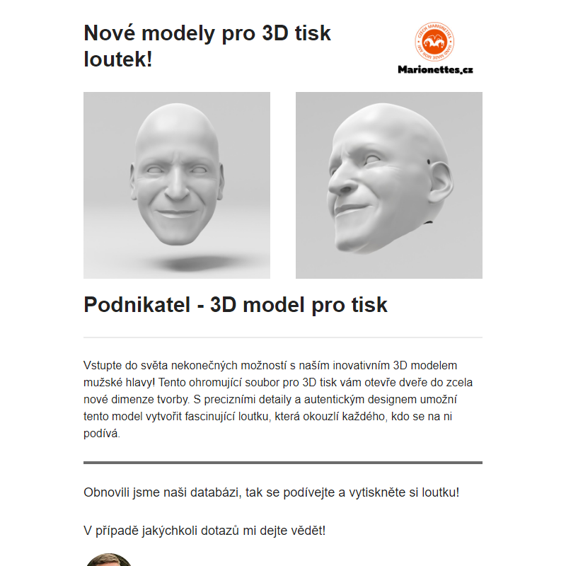 31. týden - K dispozici jsou nové loutky pro 3D tisk _