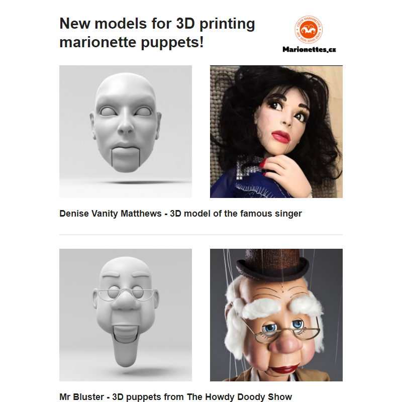 Week 24 - New puppets for 3D printing available _