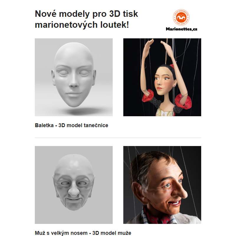 22. týden - K dispozici jsou nové loutky pro 3D tisk _