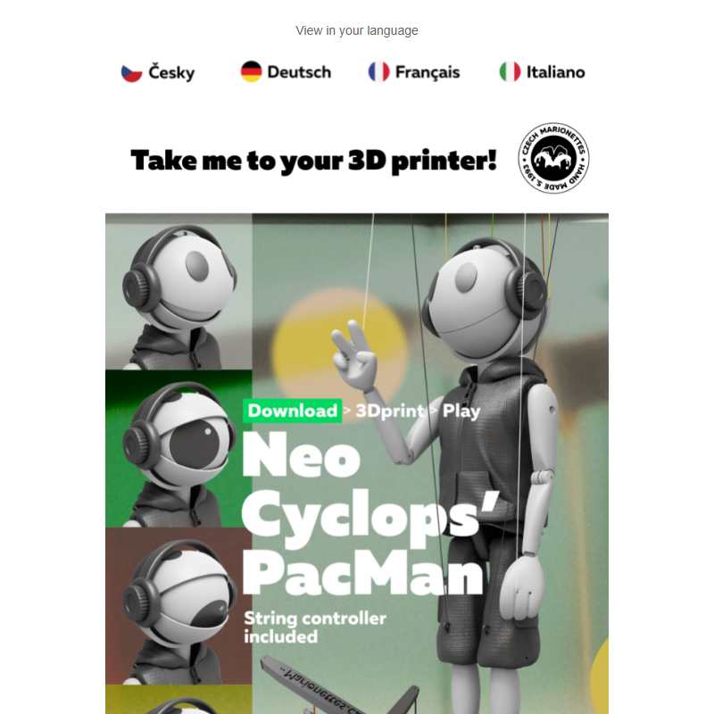Neo Cyclops' PacMan Puppet meets Xmas print!