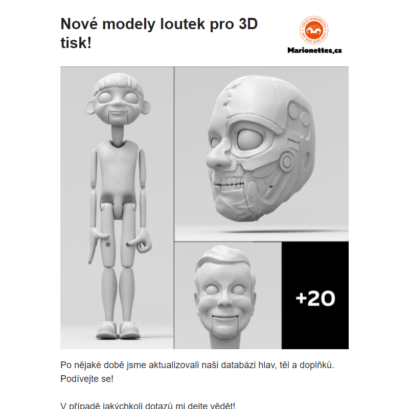 K dispozici jsou nové modely pro 3D tisk _