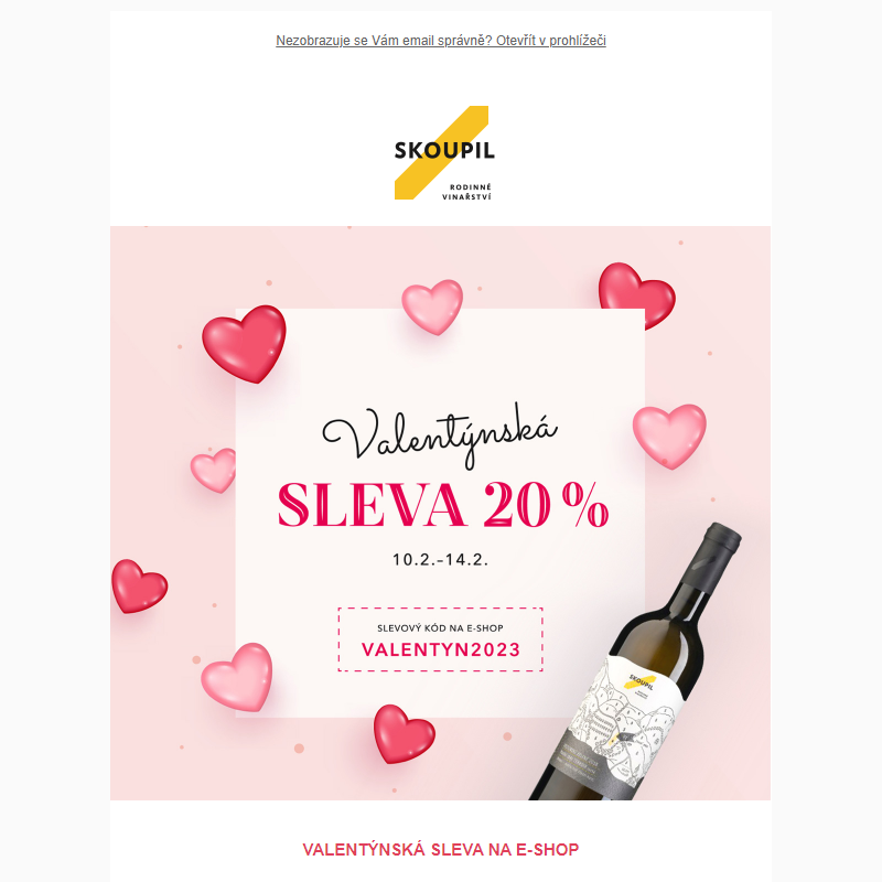 UŽ JEN DNES_ Valentýnská sleva 20 % na vína