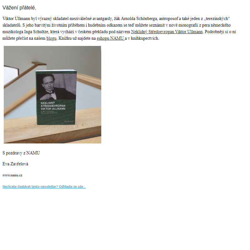 [NAMU]  Vychází kniha o skladateli Viktoru Ullmannovi