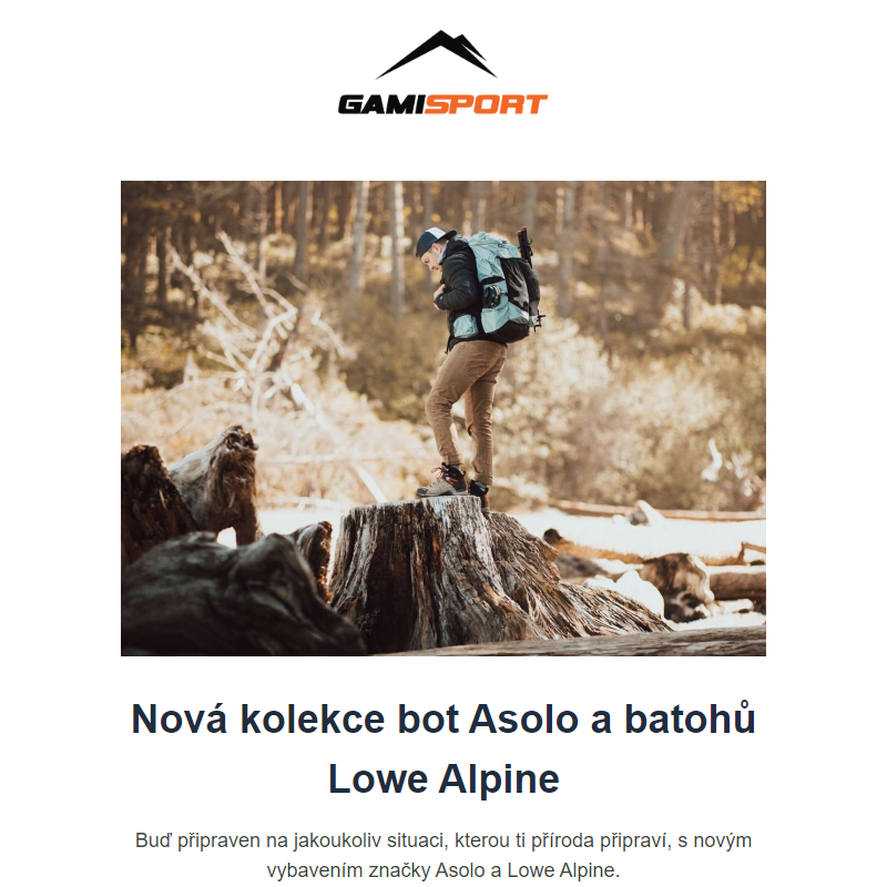 Nová kolekce bot Asolo a batohů Lowe Alpine