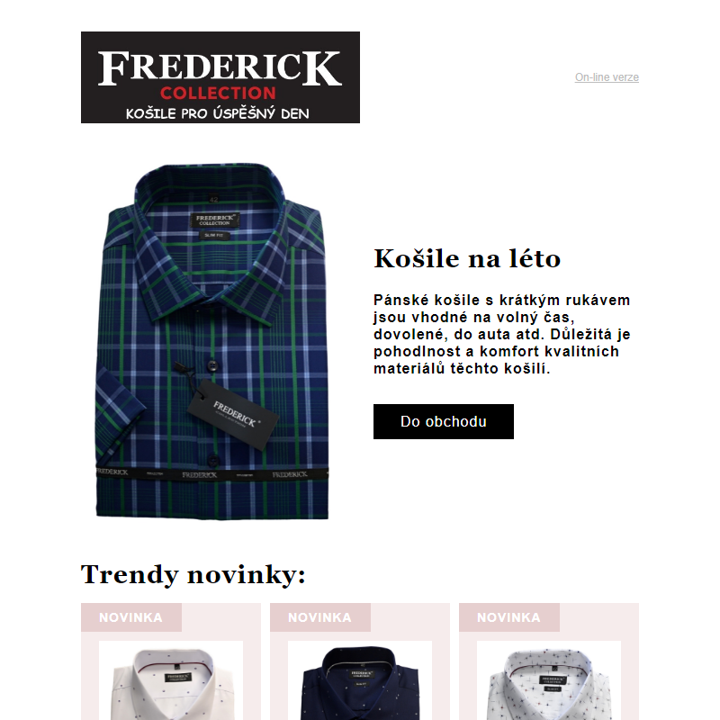 Nabídka nových letních vzorů košilí Frederick Collection!