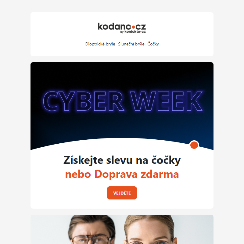 Cyber Week _ Získejte slevu na čočky nebo doprava zdarma!