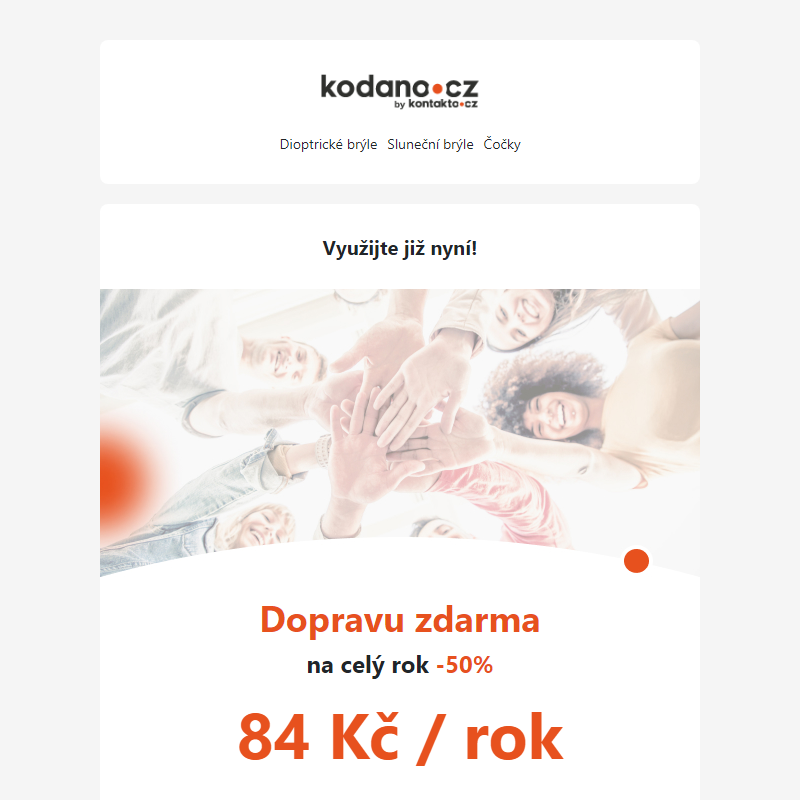 Dopravu zdarma na celý rok 50% levněji!