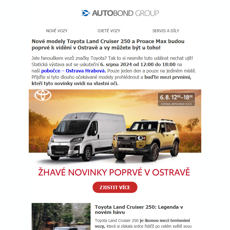 Dlouho očekávané novinky od Toyoty poprvé k vidění v Ostravě